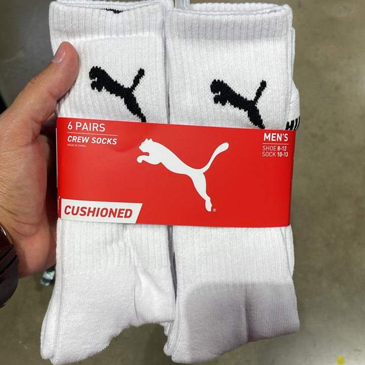 Long White 6 PAIR CREW