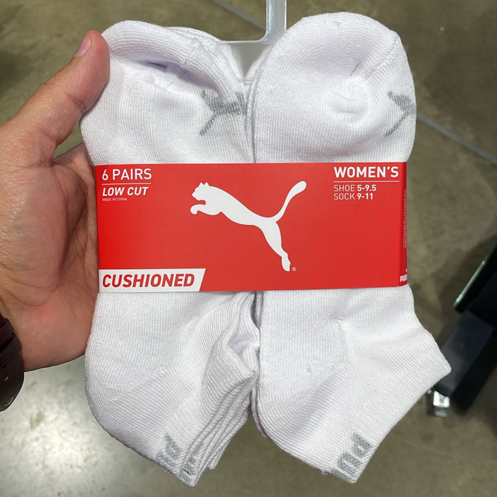 Ankle White 6 PAIR CREW