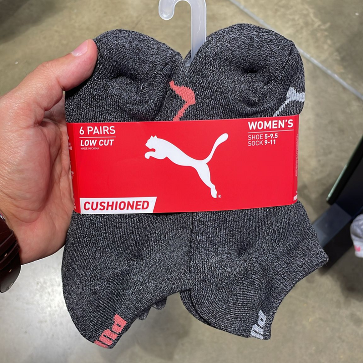 Ankle Grey 6 PAIR CREW