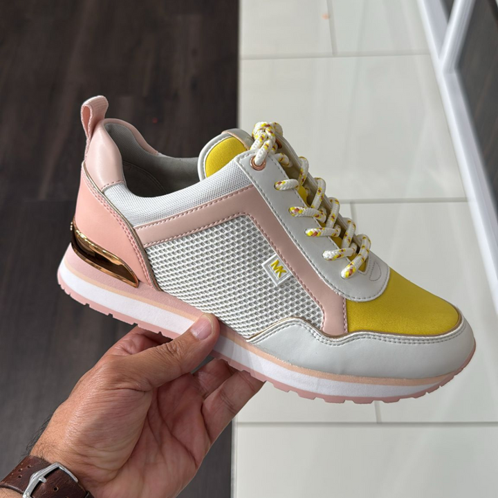 Maddy Color-block Mixed-media Trainer BLANCO INTENSO