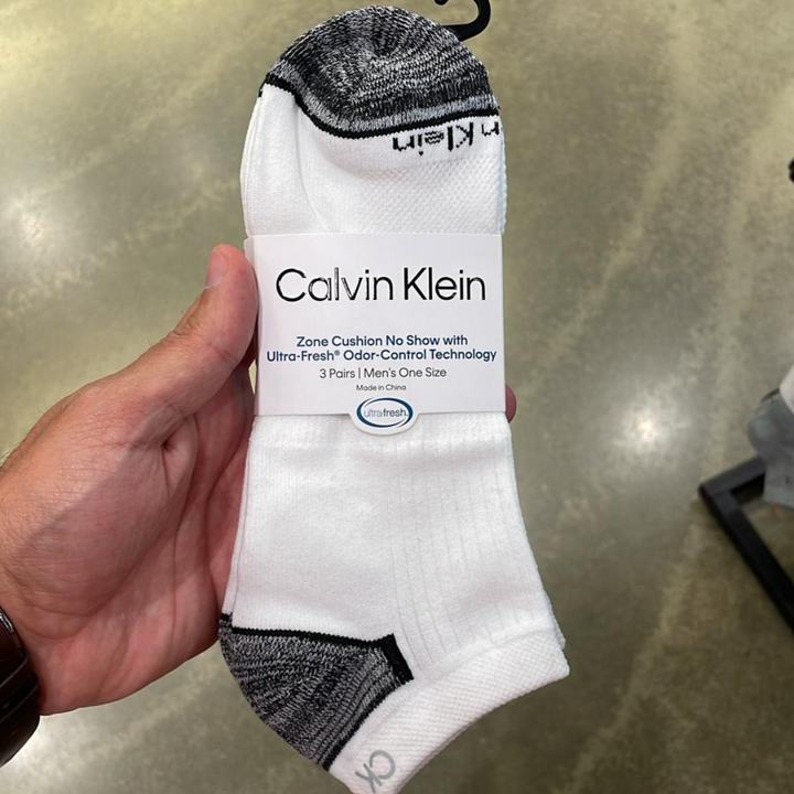 Ankle White & Grey 3 PAIR CREW
