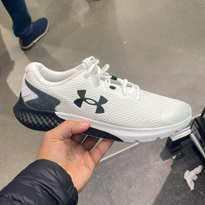 Charged Rogue 3 Knit Running Shoes White - Black