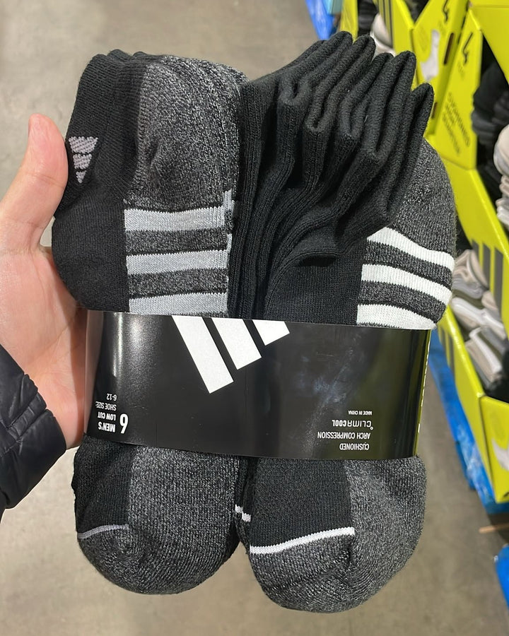 Half Black & Grey  6 PAIR CREW