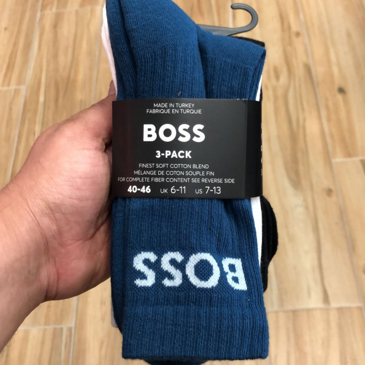 Long Black & White & Blue  3 Pack